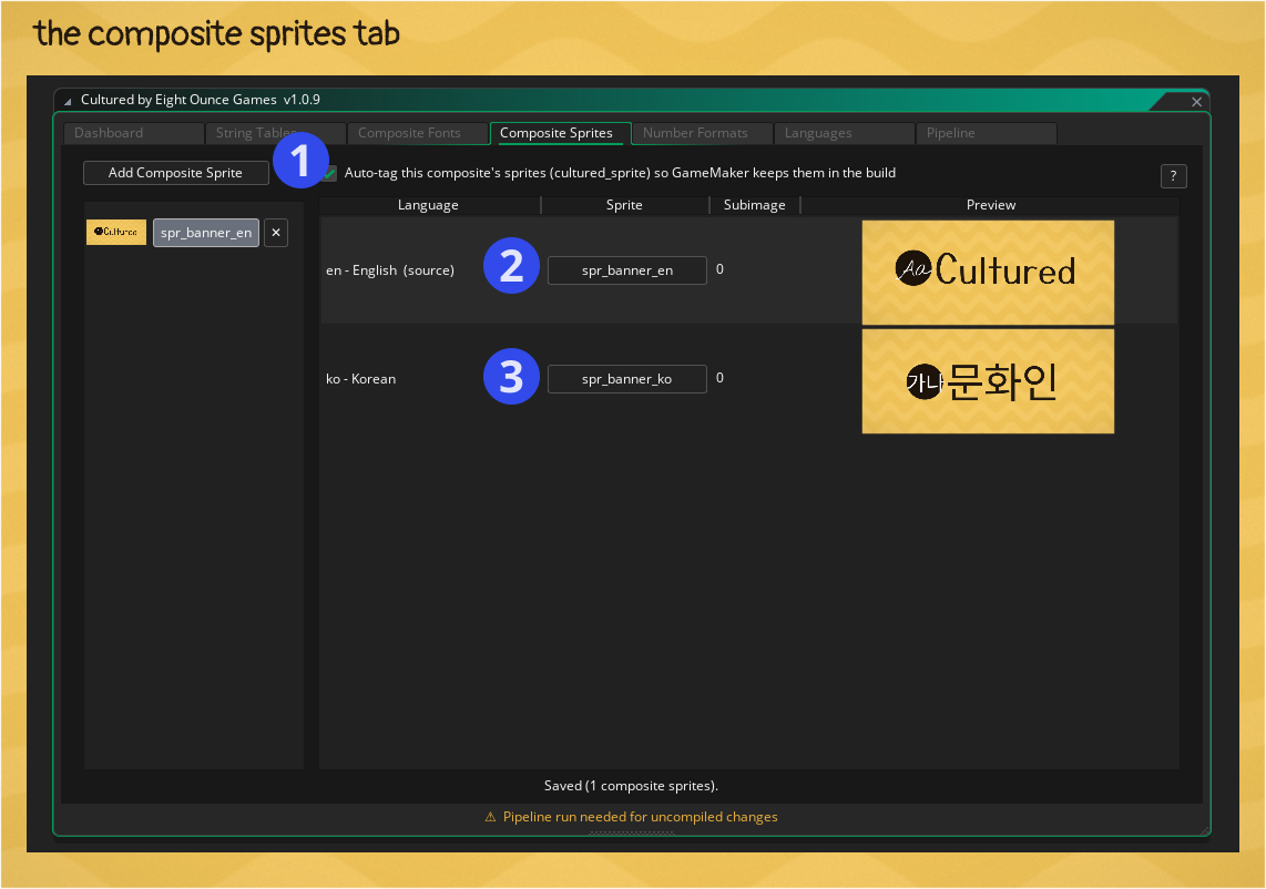 Don't forget to run the Pipeline again to generate the game data