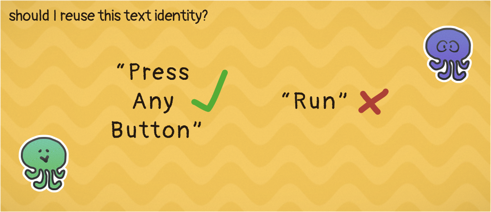 Be cautious when choosing which text you reuse and which text is unique.