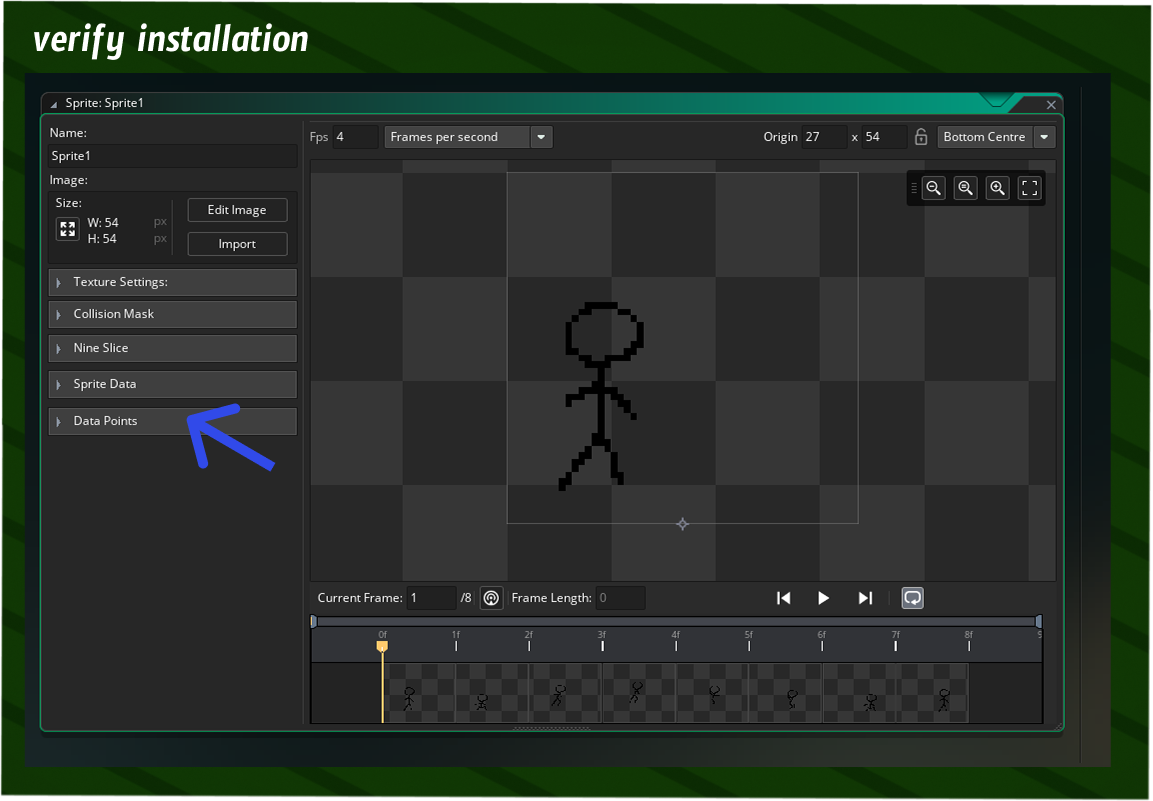 If you can see "Sprite Data" and "Data Points" groups in the Sprite Editor then the installation works!